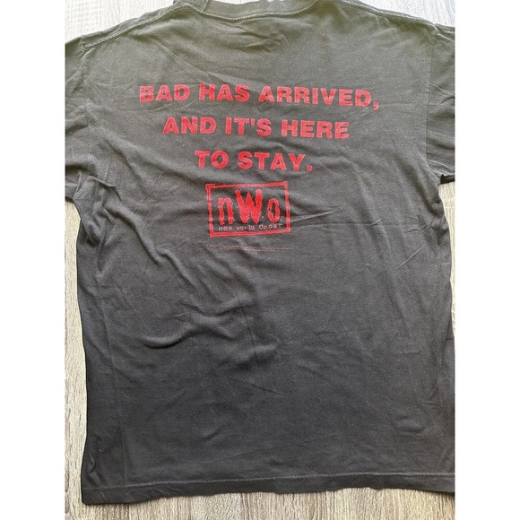 VTG 1998 WCO NWO Wolfpack Bad Ass Arrived And Is Here To Stay T Shirt L - Picture 6 of 6